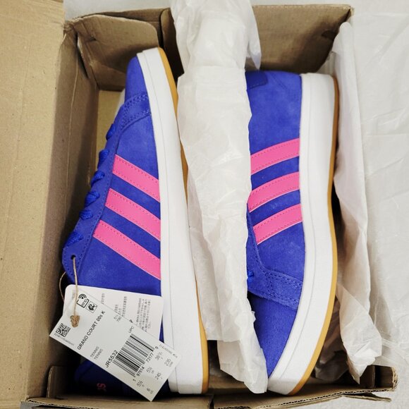NWB- ADIDAS "Grand Court 00s" Shoes- Lucid Blue/Pulse Magenta- Big Kids- Size:6 - Picture 5 of 14